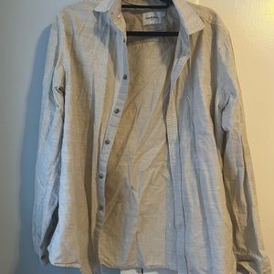 Goodfellow Sand Striped Buttondown Shirt - Large